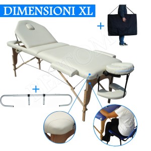 Lettino massaggio nuovo modello Panna + Portarotolo