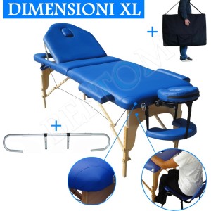 Lettino massaggio nuovo modello Blu + Portarotolo