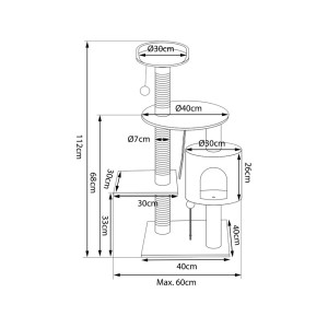 Tiragraffi per gatti angolare 112 cm.